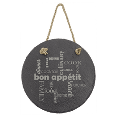 7" Round Slate Decor with Hanger String