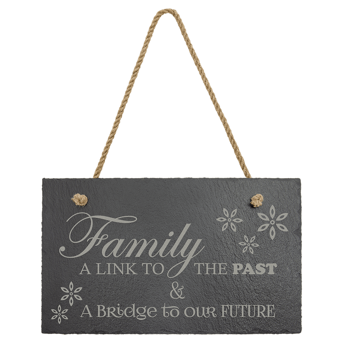 11 3/4" x 7" Rectangle Slate Decor with Hanger String