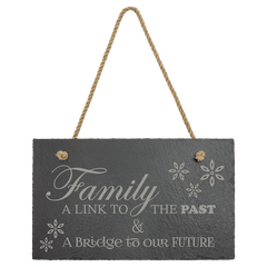 11 3/4" x 7" Rectangle Slate Decor with Hanger String