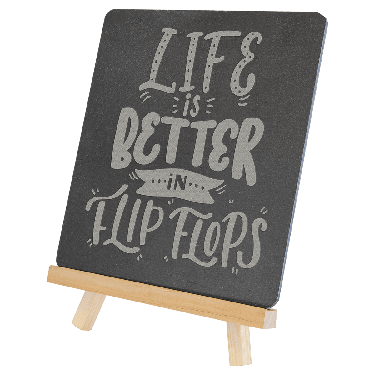 6 3/4" x 7 3/4" Wood/Slate Easel