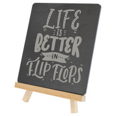 6 3/4" x 7 3/4" Wood/Slate Easel