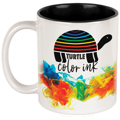White Black 11 oz. Sublimatable Ceramic Mug