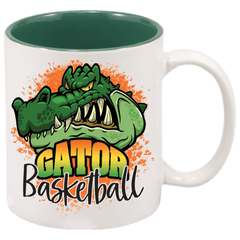 White Green 11 oz. Sublimatable Ceramic Mug