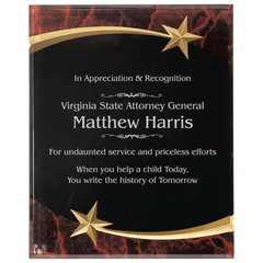 Red 8" x 10" Marble Shooting Star Acrylic Plaque