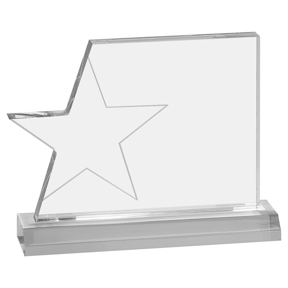 Clear 7 1/4" x 5 1/4" Star Page Acrylic with 7 1/2" Base