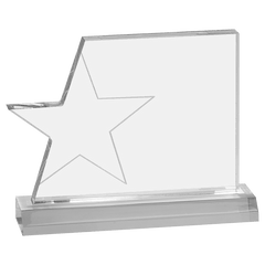 Clear 7 1/4" x 5 1/4" Star Page Acrylic with 7 1/2" Base