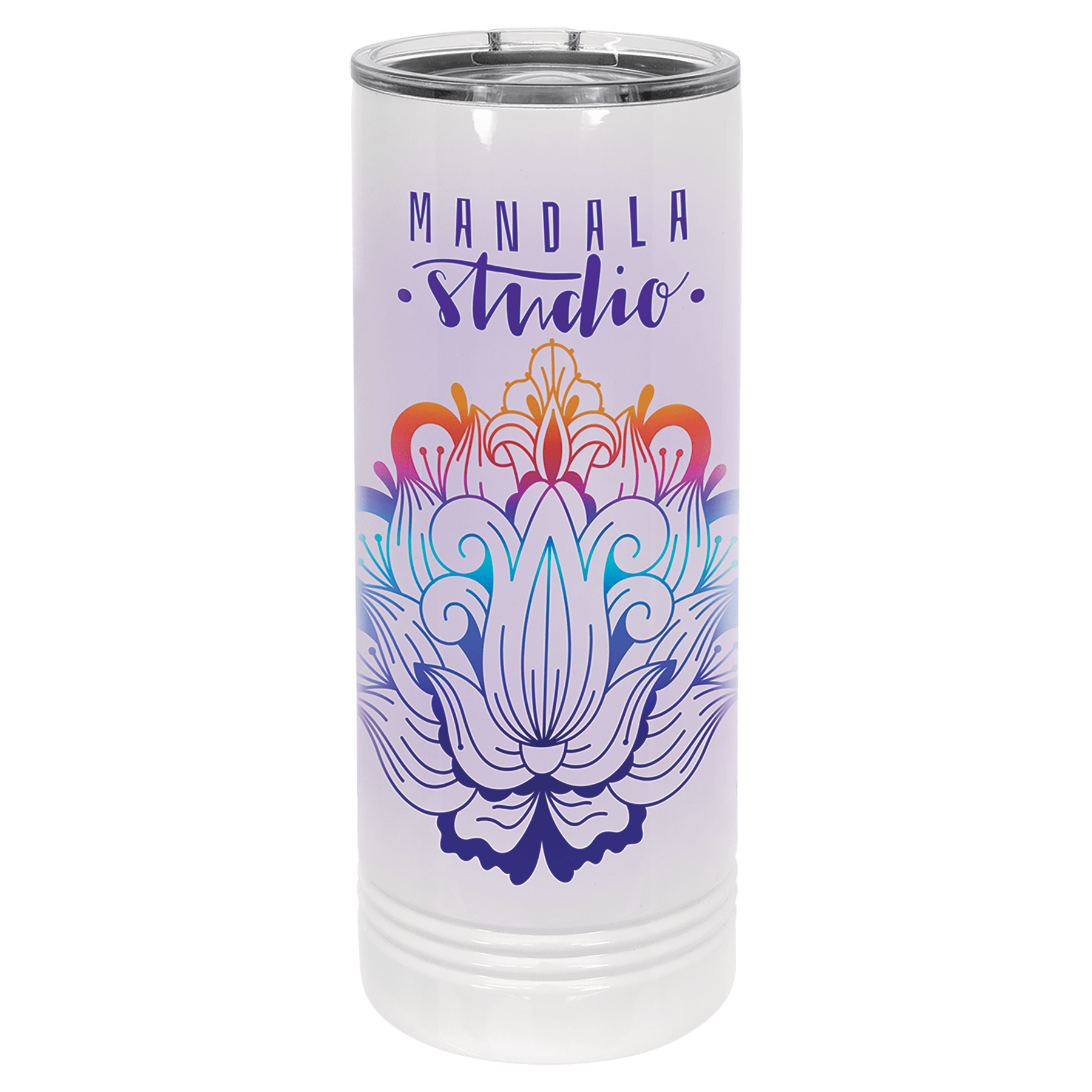 White Polar Camel 22 oz. Sublimatable Skinny Tumbler with Slider Lid