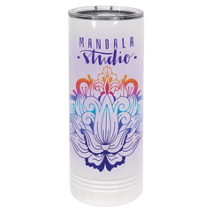 White Polar Camel 22 oz. Sublimatable Skinny Tumbler with Slider Lid