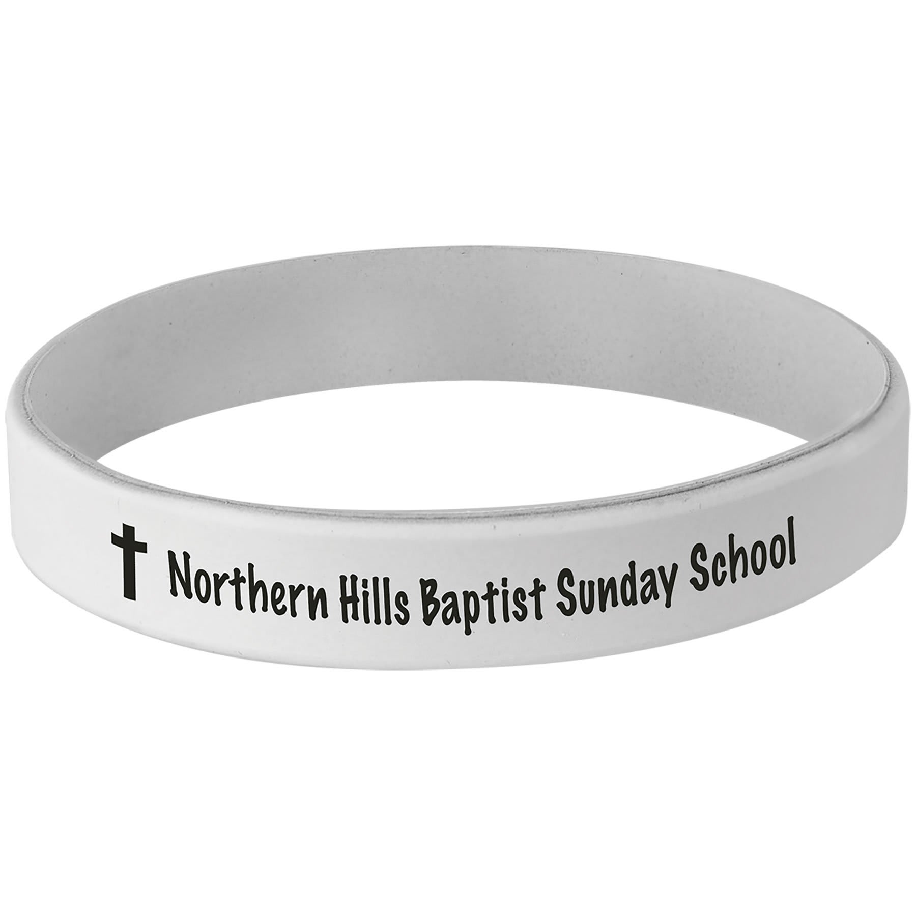 White/Black 3 3/4" Laserable Bracelet