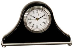 7 1/2" x 4 1/2" Black Piano Finish Mantel Desk Clock