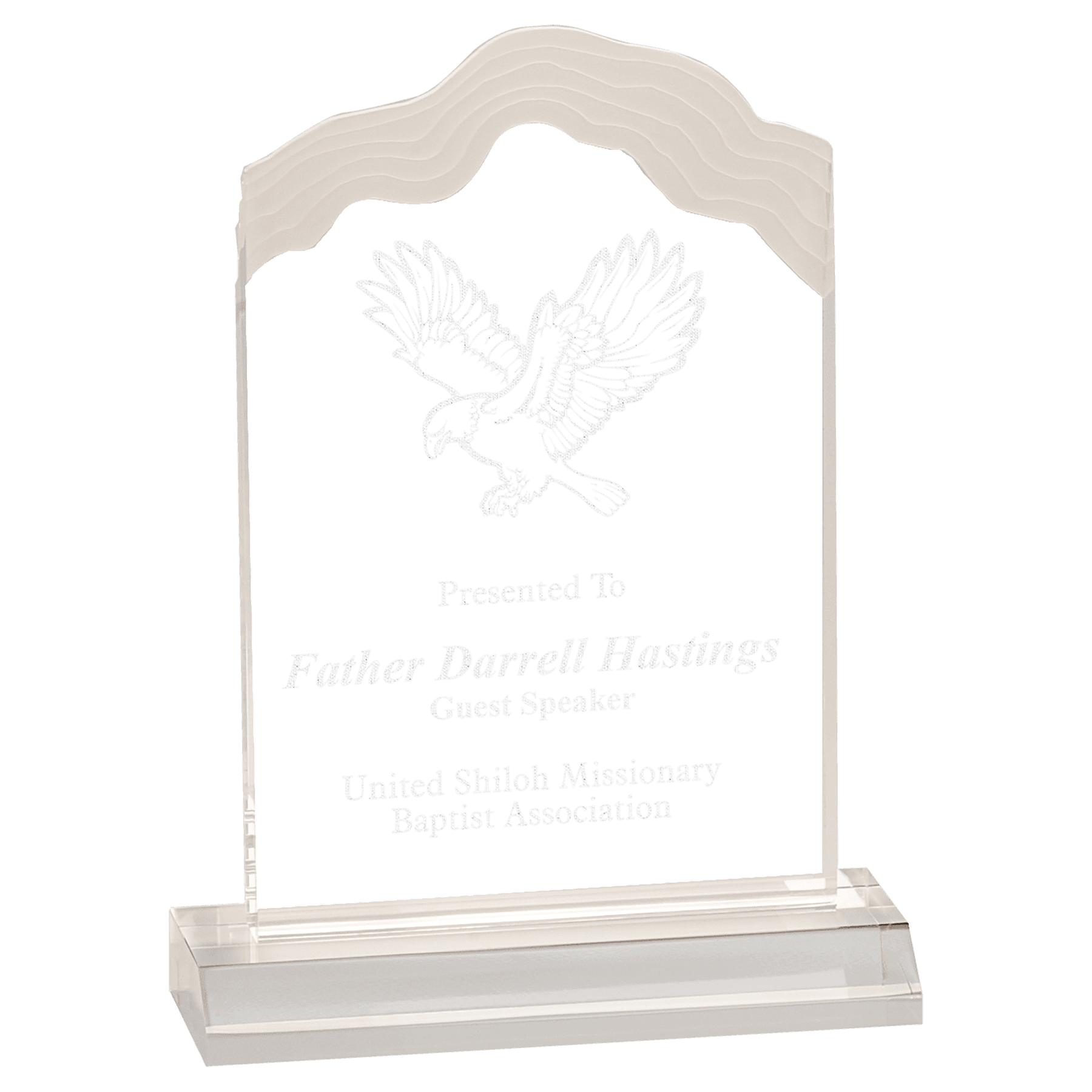 Clear 4 1/2" x 7" Cap Edge Acrylic with 5 1/2" Base