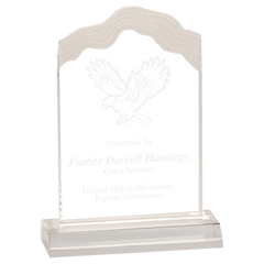 Clear 4 1/2" x 7" Cap Edge Acrylic with 5 1/2" Base