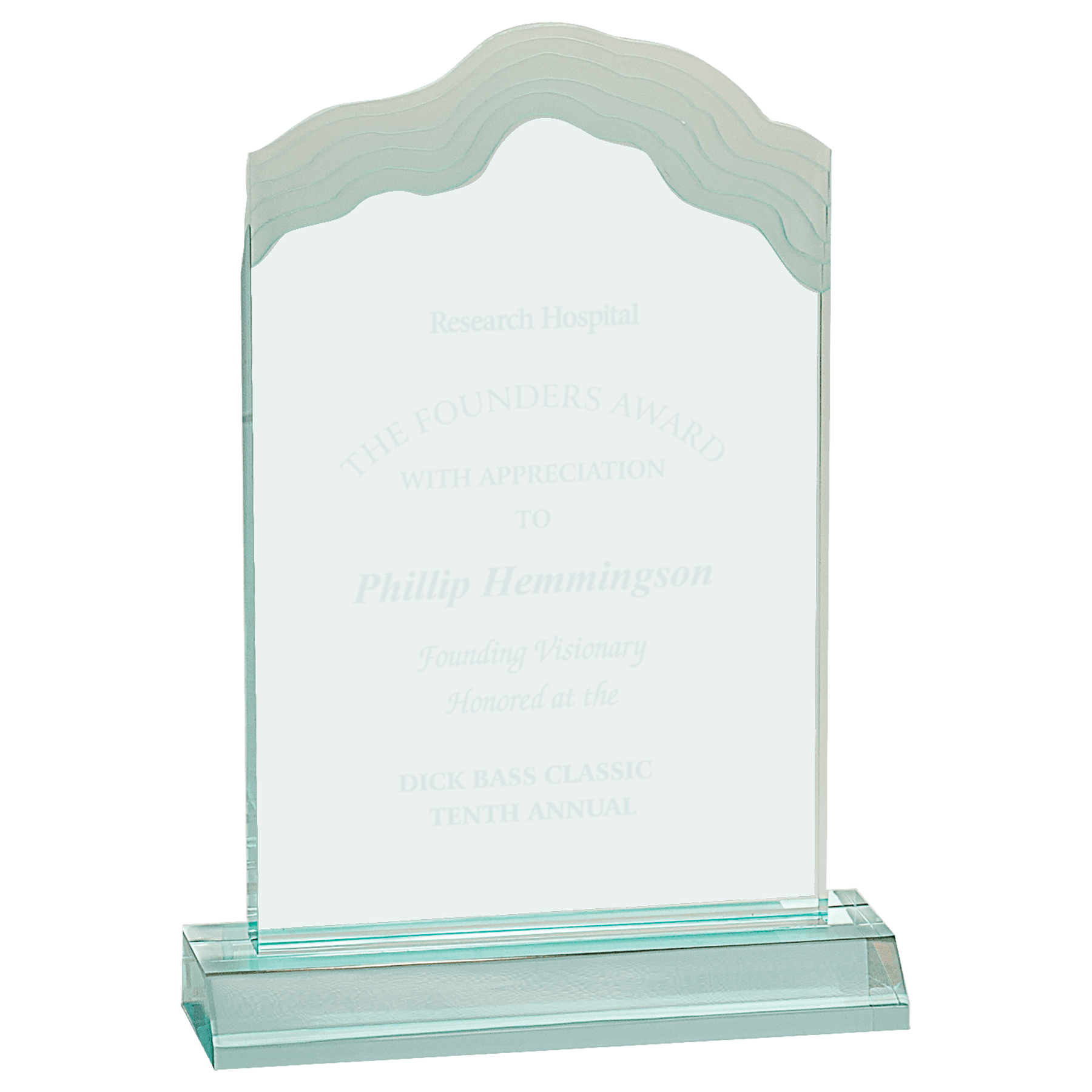 Jade 4 1/2" x 7" Cap Edge Acrylic with 5 1/2" Base