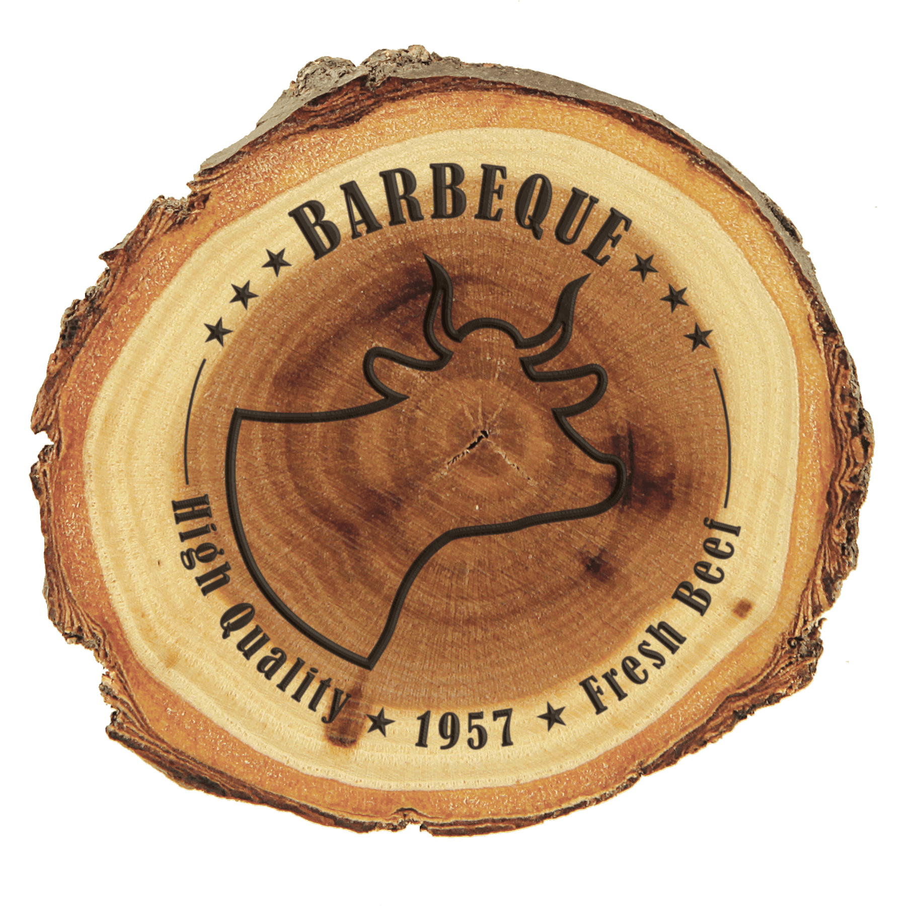 3" Old West Log Elmwood Magnet