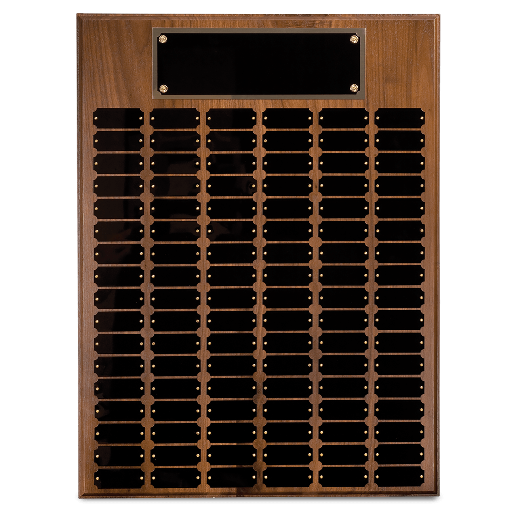 102 Plate Genuine Walnut Completed Perpetual Plaque