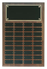 36 Plate Genuine Walnut Completed Perpetual Plaque